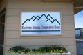 Sign for the Eastern Sierra Community Bank, located off of US Highway 395