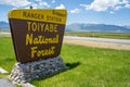 Sign for the Toiyabe National Forest / Bridgeport Ranger Station off of US-395 in the