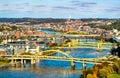 Bridges across the Allegheny River in Pittsburgh, Pennsylvania Royalty Free Stock Photo