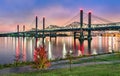 Bridges across the Ohio River between Louisville, Kentucky and Jeffersonville, Indiana Royalty Free Stock Photo