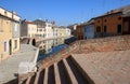 Bridges in canal town Comacchio, Italy Royalty Free Stock Photo