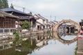 Bridges, canals of Fengjing Zhujiajiao ancient water town Royalty Free Stock Photo