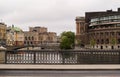 Bridges in the center of Stockholm. Gamla Stan and House of Parliament