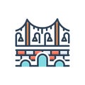 Color illustration icon for Bridges, viaduct and street
