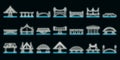 Bridges icons set vector neon