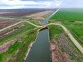 Bridges through irrigation . Rice field irrigation system