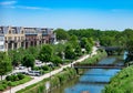 Bridges over a Canal in Suburban Lemont Illinois Royalty Free Stock Photo