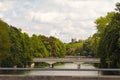 Bridges over Isar river Royalty Free Stock Photo