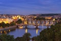 Bridges over the Vltava River, Prague at night