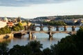 Bridges of Prague over Vltava River, Scenic View from Letna Royalty Free Stock Photo