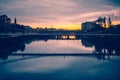 Bridges Reflected in the River Clyde in teh City of Glasgow at Sunrise