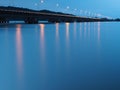 Bridges and reflections from the light on the water surface