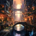 Bridges of Serenity: Tranquility Amidst Urban Chaos