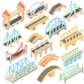 Bridges set, isometric 3d style Royalty Free Stock Photo