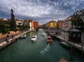 Bridges and streets of the old island of Murano in the city of Venice. Bright sun. The beauty of the ancient city. Italy Royalty Free Stock Photo