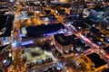 Bridgestone Arena Nashville Tennessee night aerial photo Royalty Free Stock Photo