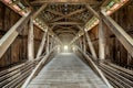 Interior of Bridgeton Covered Bridge in Parke County, Indiana Royalty Free Stock Photo