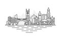 Bridgetown city, Barbados architecture line skyline illustration. Linear vector cityscape with famous landmarks, city