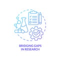 Bridging gaps in research blue gradient concept icon Royalty Free Stock Photo