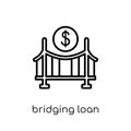 bridging loan icon. Trendy modern flat linear vector bridging lo