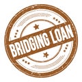 BRIDGING LOAN text on brown round grungy stamp