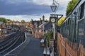 Original British green vintage railway carriages,parked at Bridgnorth raiilway station Royalty Free Stock Photo