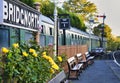 Original British green vintage railway carriages,parked at Bridgnorth raiilway station Royalty Free Stock Photo