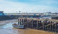 Bridlington harbor at low tide