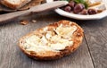 Brie cheese on a bread Royalty Free Stock Photo
