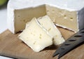 Brie Cheese on Cutting Board Close-Up Royalty Free Stock Photo