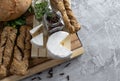 Fresh backed bread with brie cheese Royalty Free Stock Photo