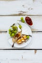 Brie cheese and fig jam sandwiches Royalty Free Stock Photo