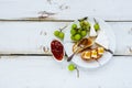 Brie cheese and fig jam sandwiches Royalty Free Stock Photo