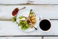 Brie cheese and fig jam sandwiches Royalty Free Stock Photo