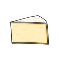 Brie Cheese slice illustration on white background