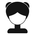 Brief wig face icon simple vector. Lady face fashion