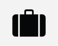 Briefcase Bag Icon. Suitcase Luggage Baggage Suit Brief Case Travel Work Business. Black White Sign Symbol EPS Vector Royalty Free Stock Photo