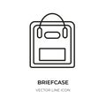 Briefcase black line icon case business bag vector Royalty Free Stock Photo