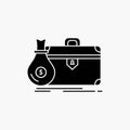 briefcase, business, case, open, portfolio Glyph Icon. Vector isolated illustration Royalty Free Stock Photo