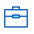 Briefcase Business Filled Line Icon Blue Color