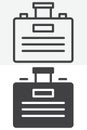 Briefcase business line and solid different style vector icon set Royalty Free Stock Photo