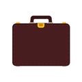 Briefcase business vector icon bag. Isolated case luggage businessman. Suitcase handle portfolio office brown flat equipment Royalty Free Stock Photo