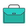 Briefcase business vector illustration in flat style and Briefcase with lock icon