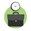 Briefcase and clock icons