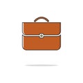 Briefcase color thin line icon.Vector illustration