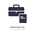 briefcase and document icon on white background. Simple element illustration from Tools and utensils concept Royalty Free Stock Photo