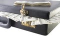 Briefcase with dollars Royalty Free Stock Photo