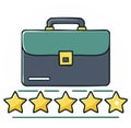 Briefcase and Five Star Rating Illustration Royalty Free Stock Photo
