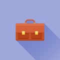 Briefcase flat icon with long shadow Royalty Free Stock Photo