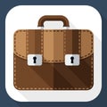 Briefcase flat icon with long shadow Royalty Free Stock Photo